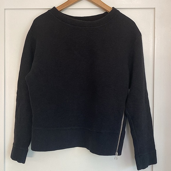 Aritzia Wilfred free Suzanna ribbed zipper side Sweater100% cotton black⭐️⭐️⭐️⭐️ - Picture 3 of 16